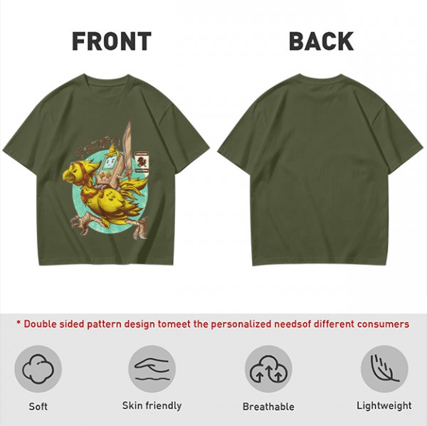 Chocobo Rider with Retro Game Character Graphic T-Shirt
