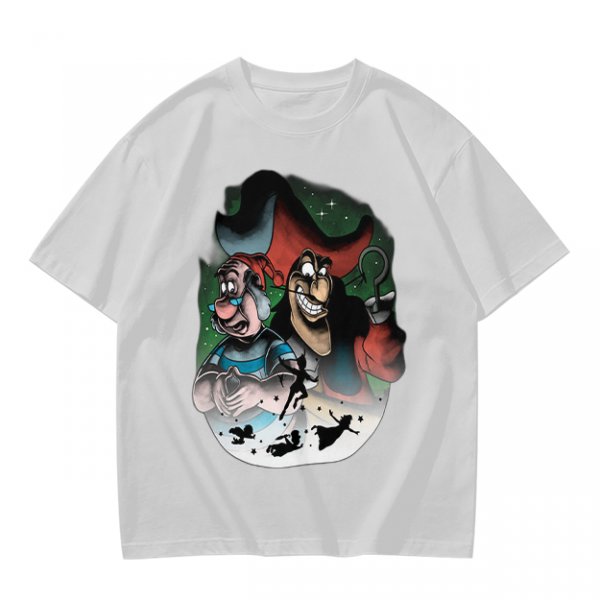 Olive T-Shirt Featuring Captain Hook and Mr. Smee from Peter Pan