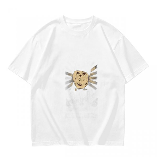 Olive Green T-Shirt With Surprised Face Graphic Print