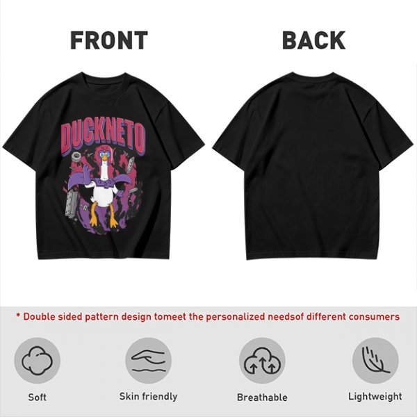 Olive Graphic T-Shirt Featuring Duckneto Superhero Duck Art