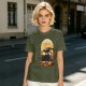 Olive T-Shirt With Dragon Silhouette Full Moon Graphic Print