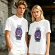 Olive graphic t-shirt with bat cat holding watermelon and 'Bite First Ask Later' text