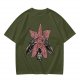 Olive Green T-Shirt With Starfish Monster Rock Hand Print