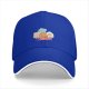 Black baseball cap with cute breakfast food character print