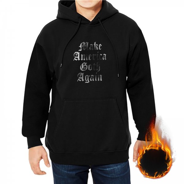 Black hoodie with Make America Goth Again gothic text print