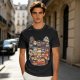 Olive T-shirt with cute chibi anime character group print