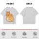 Olive Green T-Shirt With Cute Orange Tabby Cat Graphic