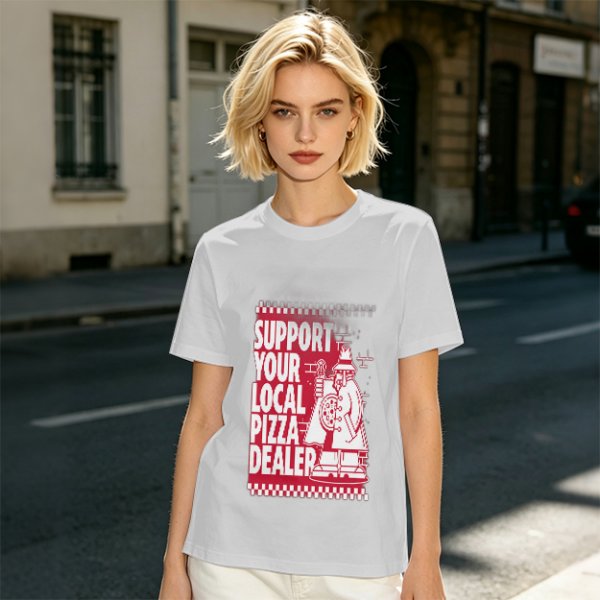 Support Your Local Pizza Dealer Graphic Olive T-Shirt