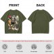 Olive T-Shirt With Cute Sushi Cat Illustrations