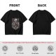 Olive T-shirt with Gothic Anime Character Group Graphic Print