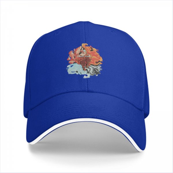 Black Baseball Cap With Elemental Fire And Water Art Print