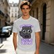 Olive t-shirt with a black cat holding a magic 8 ball and text 'Signs Point To Leave Me Alone'