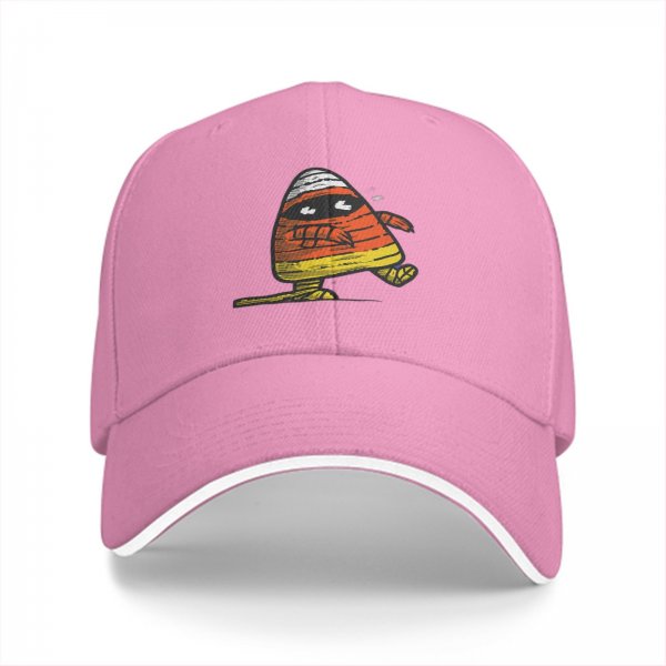 Black Baseball Cap with Mummy Candy Corn Halloween Graphic