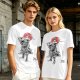 Olive T-shirt with Samurai Swordsman and Red Sun Print