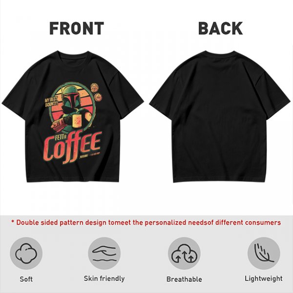 Fett a Coffee Tatooine Bounty Hunter Graphic T-Shirt