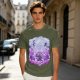 Olive T-shirt with Luffy Gear 5 Sun God Nika Anime Graphic Print