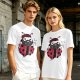 Olive Green T-Shirt With Bearded Ladybug Print