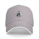 Black baseball cap with cute raccoon holding a decorated Christmas tree