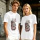 Olive T-Shirt With Horror Movie Character Nuggets Graphic Print