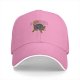 Black Baseball Cap With Aggressive Wild Boar Graphic Print