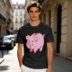 Olive Green T-Shirt With Cute Pink Piggy Bank Graphic Print