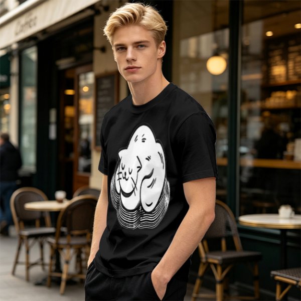 Olive Green T-Shirt With Sleeping Curled Cat Graphic Print