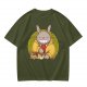 Totoro in Yellow Cardigan with Catbus Graphic T-Shirt