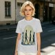Olive T-shirt with Walking Silhouettes Under a Large Moon