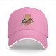 Black Baseball Cap with Ramen Chef Cat Graphic
