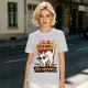 Olive graphic t-shirt with nervous white cat and 'All of my systems are nervous' text