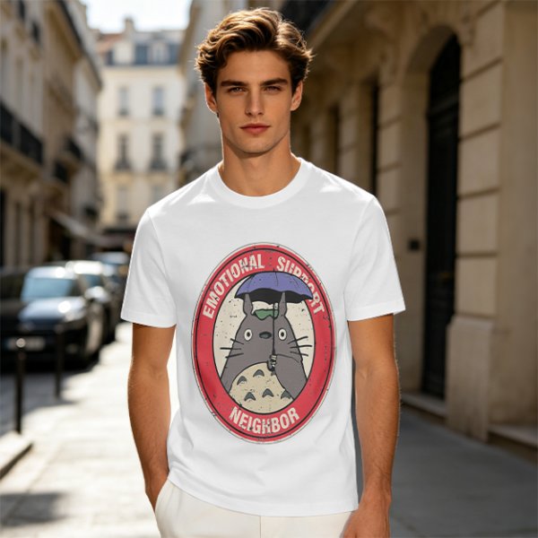Olive T-Shirt with Emotional Support Neighbor Totoro Graphic
