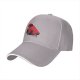 Black Baseball Cap With Playful Black Cat Red Thunder Cat Logo Print