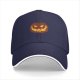 Black baseball cap with jack-o'-lantern featuring Calcifer design