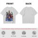 Olive T-shirt with Villainous Cartoon Character Group Print