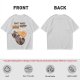Oversized olive t-shirt with raccoon drinking beer graphic