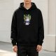 Black hoodie with cute Totoro plant pot graphic design
