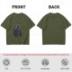 Olive Green T-Shirt With Hooded Fantasy Warrior Graphic Print
