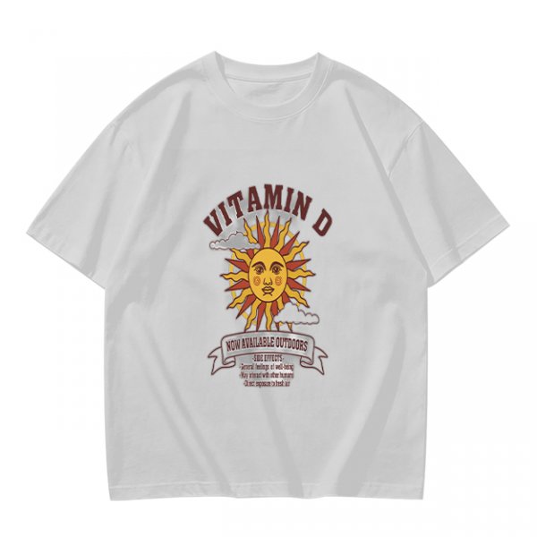 Olive t-shirt with Vitamin D sun graphic print