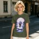 Olive T-Shirt With Moonlit Pirate Ship And Silhouette Figure Print