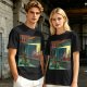Olive T-Shirt With Surreal Bar Scene Graphic Print