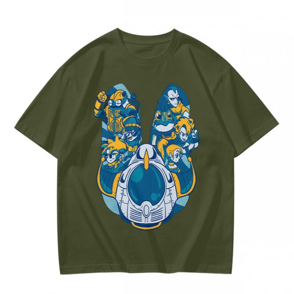 Chrono Trigger Characters and Pod Graphic Olive T-Shirt