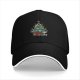 Black Baseball Cap With Christmas Tree Gaming Themed Artwork