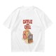 Catflix and Chill Orange Cat Watching TV Graphic T-Shirt