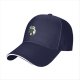 Black baseball cap with cute raccoon holding a decorated Christmas tree