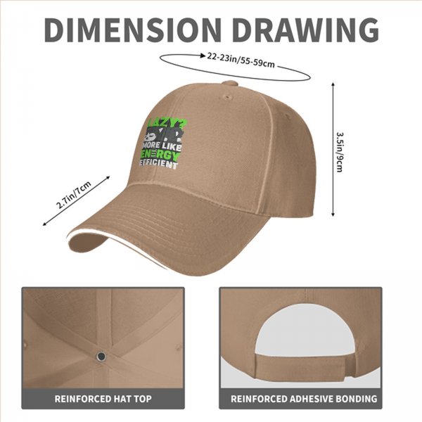 Lazy? More Like Energy Efficient Black Baseball Cap