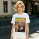 Olive T-Shirt With Surreal Cat Art Print