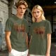 Olive Green T-Shirt with Sleeping Sloth Graphic Print