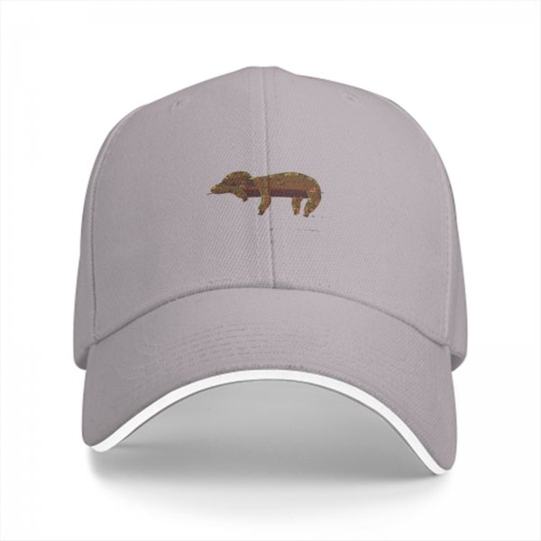 Black baseball cap with vintage animal graphic print