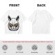 Olive T-Shirt With Angry White Cat Face Graphic