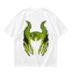 Olive Green T-Shirt With Monster Horned Claw Graphic Print